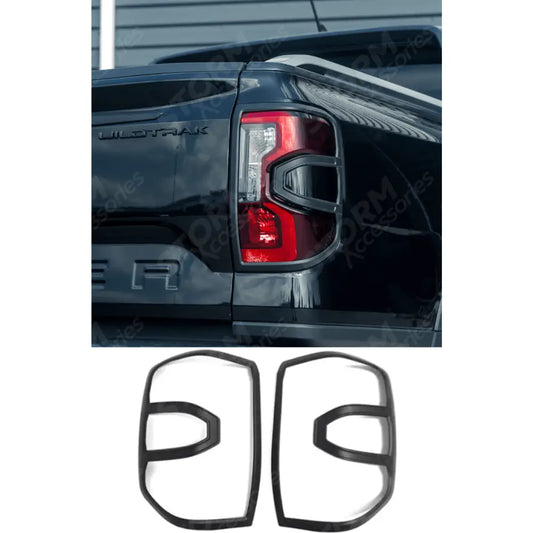 Stx Tail Light Covers In Matte Black Pair For Ford Ranger Wildtrak & Raptor T9 2023 On