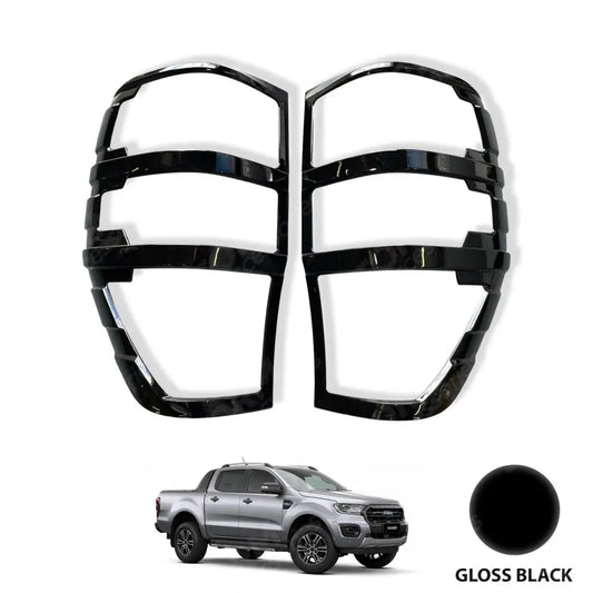 Stx Tail Light Guards Gloss Black Pair For Ford Ranger T6 2012-2022