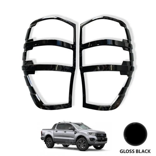Stx Tail Light Guards Gloss Black Pair For Ford Ranger T6 2012-2022