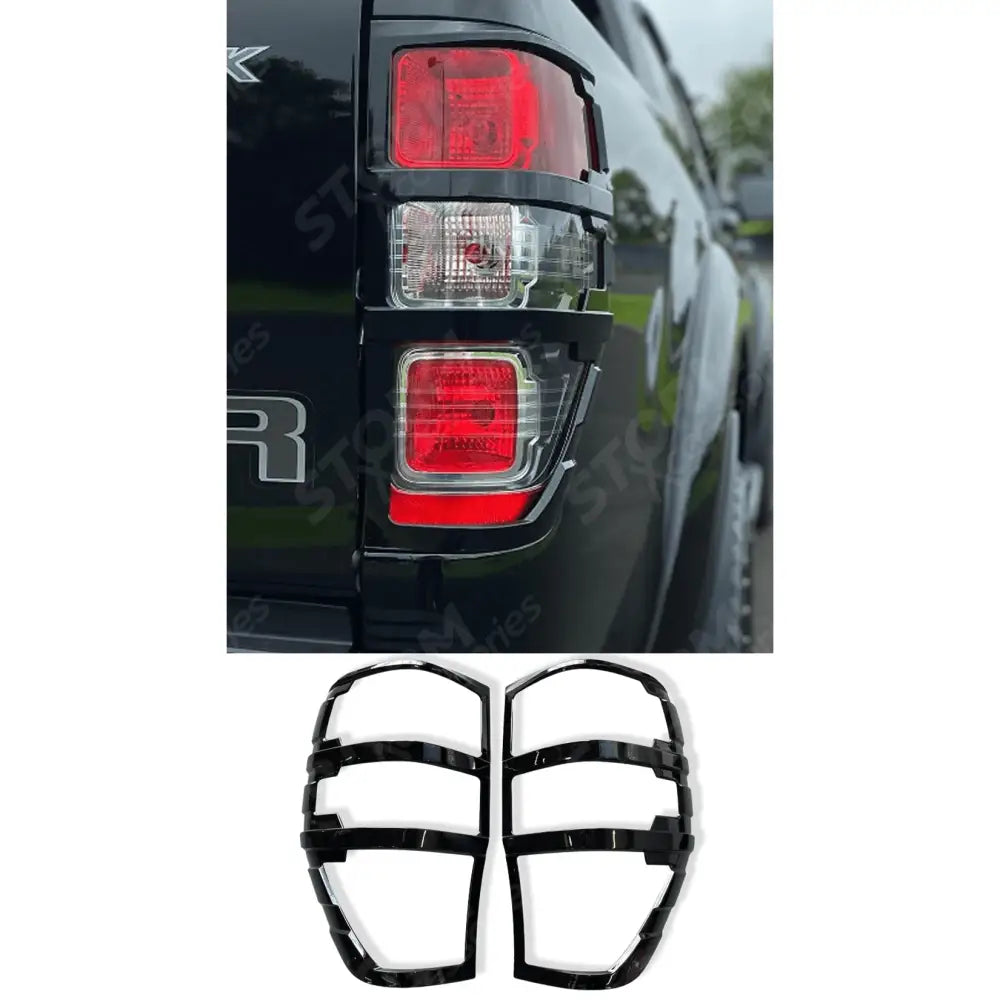 Stx Tail Light Guards Gloss Black Pair For Ford Ranger T6 2012-2022