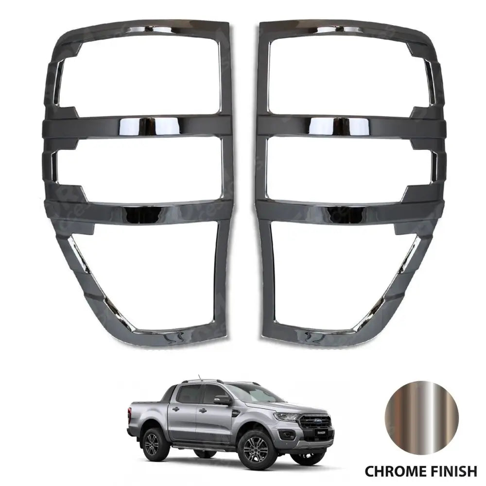 Stx Tail Light Guards Pair Chrome For Ford Ranger T6 - 2012-2022