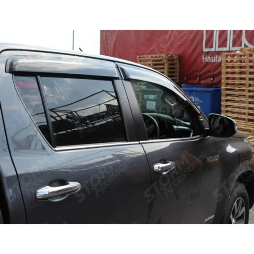 Double Cab Stx Wind Deflectors 4pcs External For Toyota Hilux Mk8 2016-2026