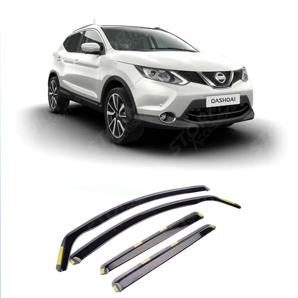 Stx Wind Deflectors 4pcs Set - Internal Fit - Dark Smoke For Nissan Qashqai 2014 On