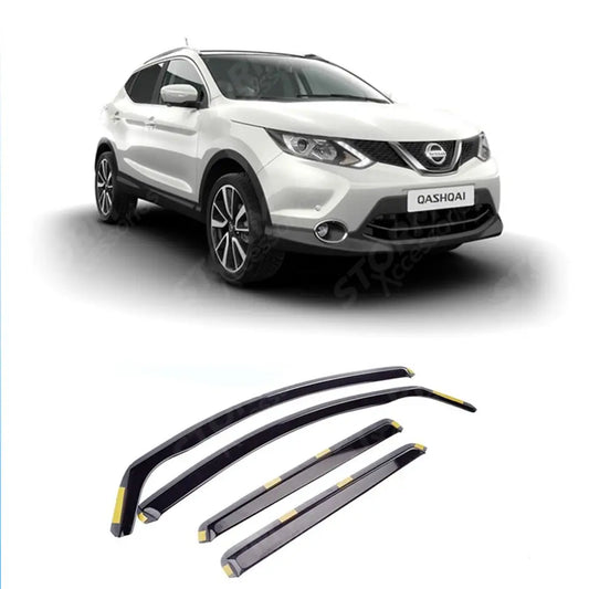 Stx Wind Deflectors 4pcs Set - Internal Fit - Dark Smoke For Nissan Qashqai 2014 On