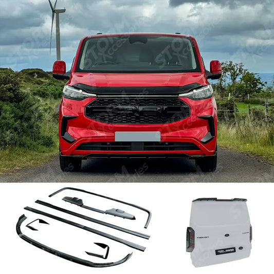 TAILGATE LWB Full Low Line Aero Kit In Gloss Black For Ford Transit Custom MK2 2024 on