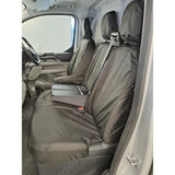 Tailored Driver & Double Passenger With Worktray Seat Covers In Black For Volkswagen Transporter T7 2025+