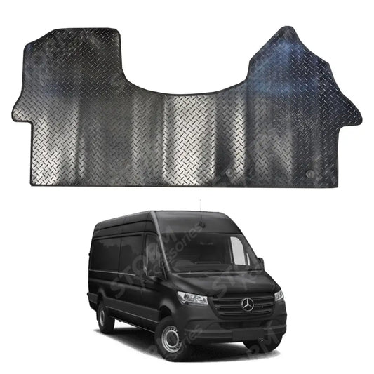 Tailored Fit Rubber Mat In Black For Mercedes Sprinter 2018 On