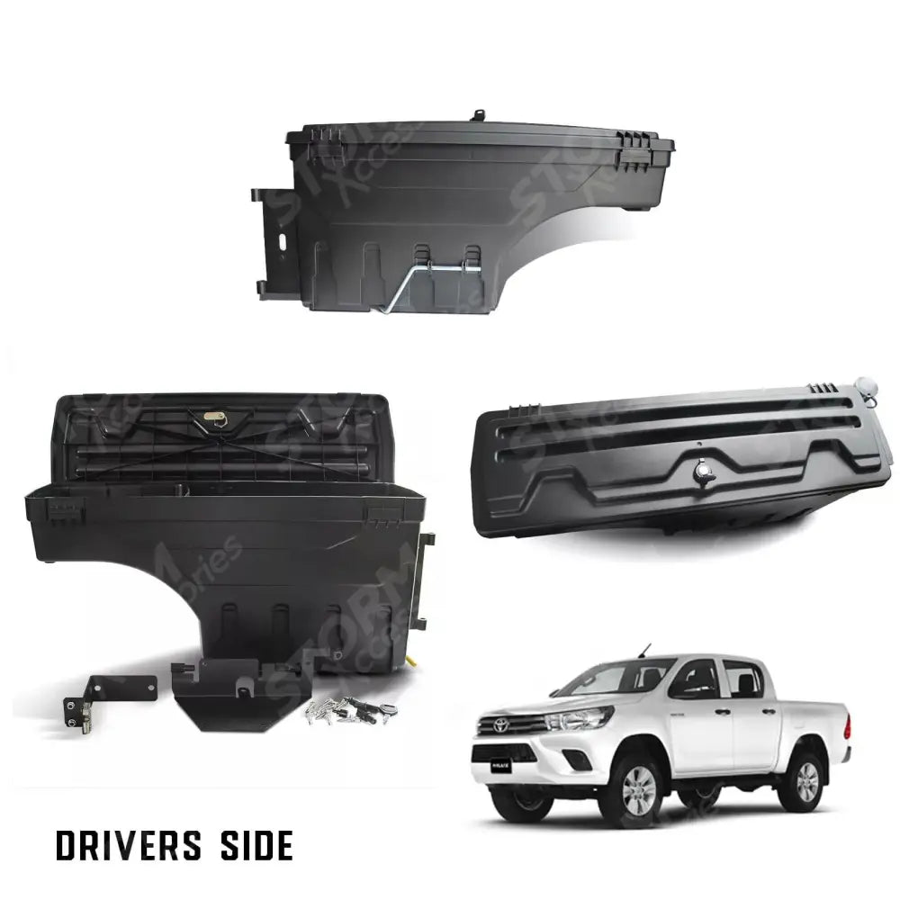 Toyota Hilux 2015 On - Swing Storage Case Tool Box Swingbox - Drivers Side