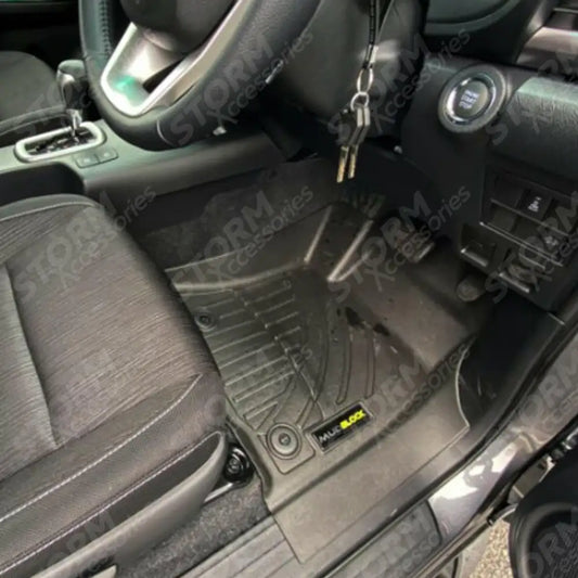 Toyota Hilux 2016 - 2021 Cab 3d Tailored Mud Mats Manual Black - Mudblock