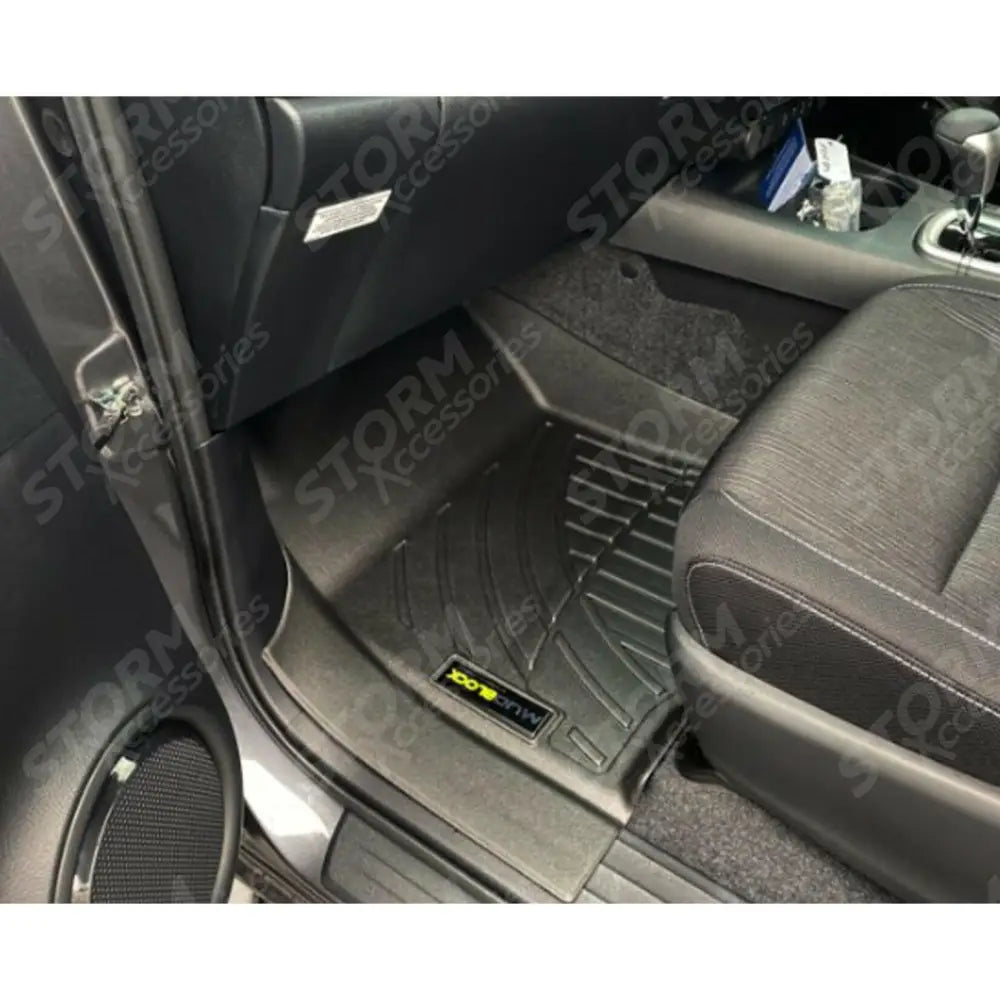 Toyota Hilux 2016 - 2021 Cab 3d Tailored Mud Mats Manual Black - Mudblock
