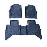 Toyota Hilux 2016 - 2021 Double Cab Automatic 3d Tailored Mud Mats Black - Mudblock