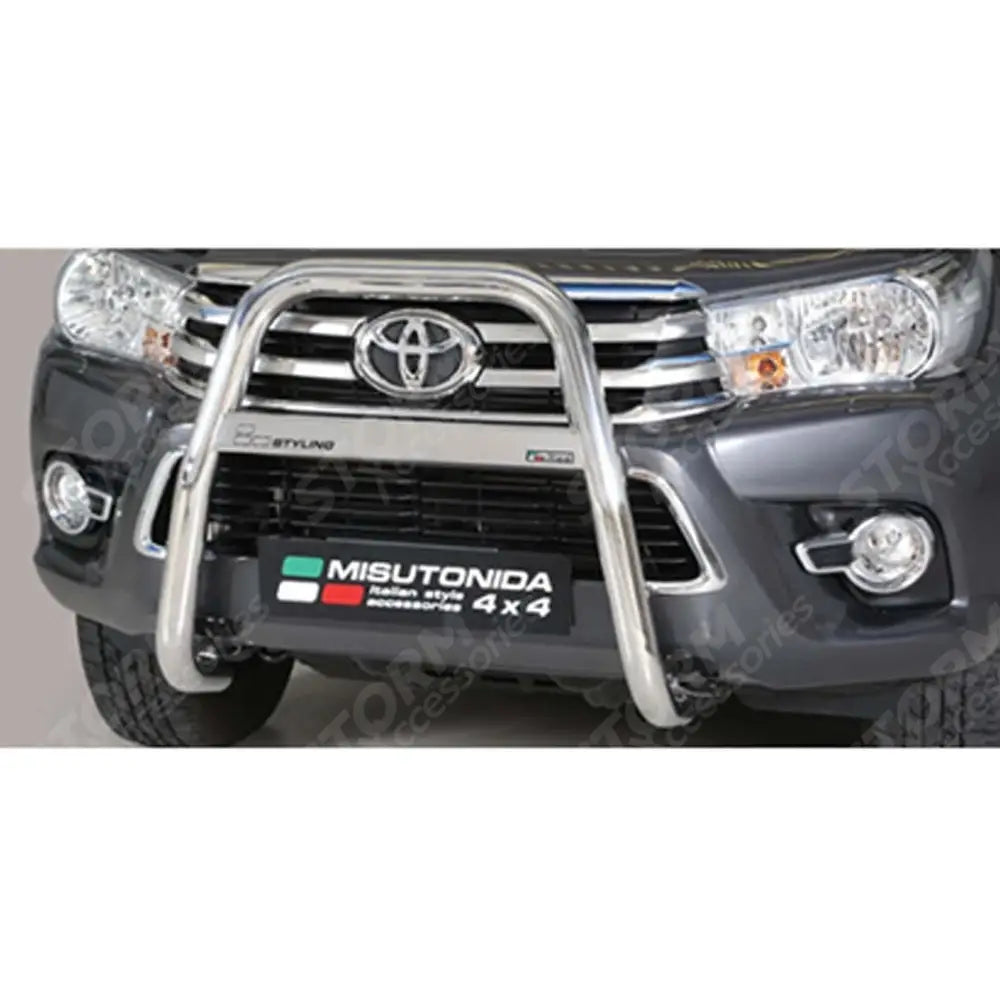 Toyota Hilux Mk8 2016-2020 - Misutonida High Front A-bar - 63mm - Stainless Finish