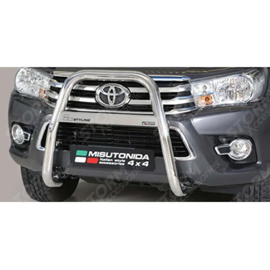 Toyota Hilux Mk8 2016-2020 - Misutonida High Front A-bar - 63mm - Stainless Finish
