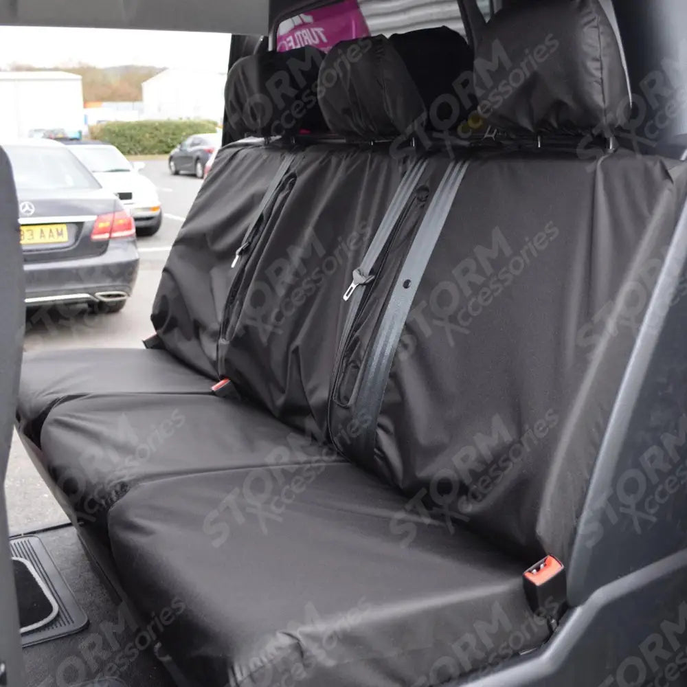 Toyota Proace 2016 On Rear Triple Passenger Seat Covers - Black
