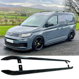 Trapeziod Side Bars in Gloss Black For VW Caddy SWB 2021 On