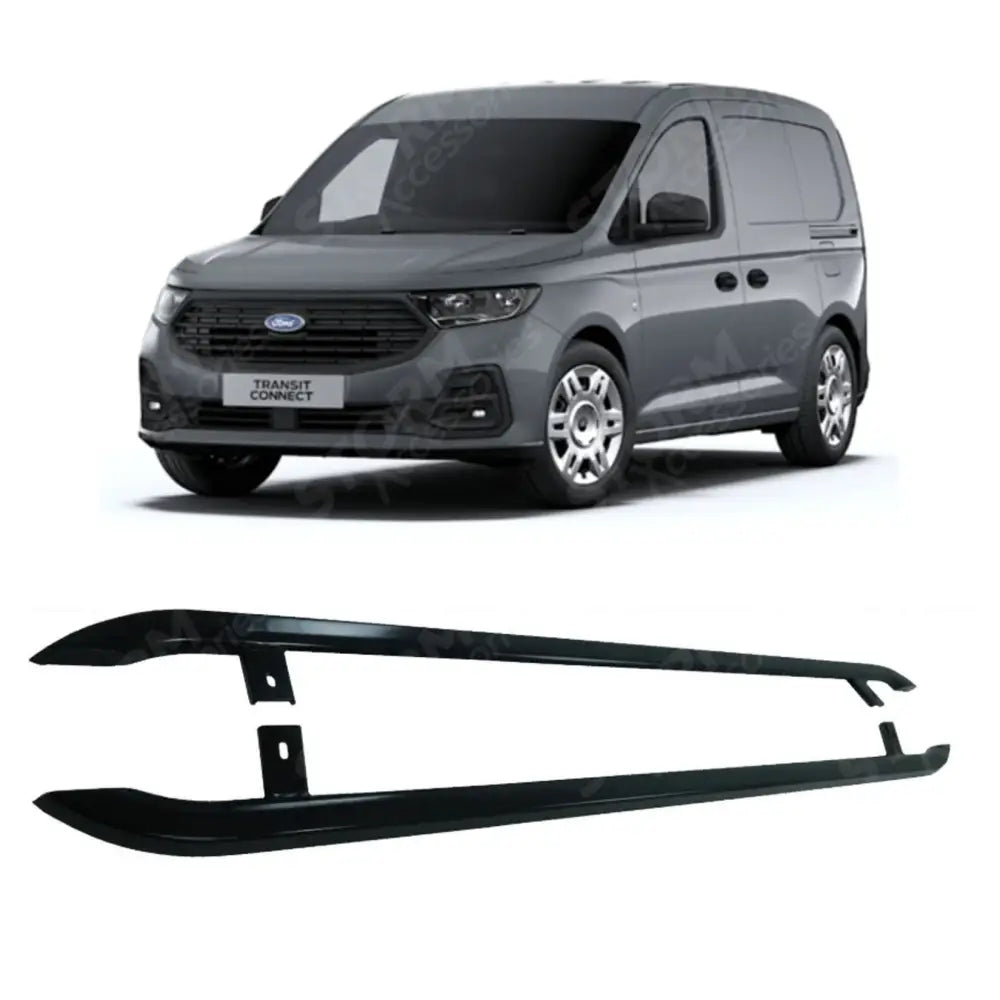 Trapezoid Side Bars in Gloss Black For Ford Transit Connect SWB 2024 On