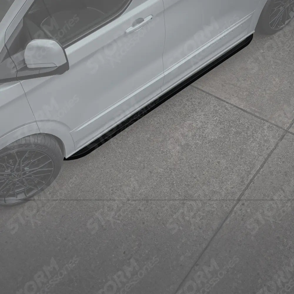 Trapezoid Side Bars In Gloss Black For Volkswagen Transporter LWB T7 2025 on