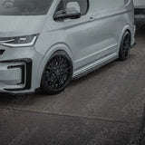 Trapezoid Side Bars In Gloss Black For Volkswagen Transporter SWB T7 2025 on