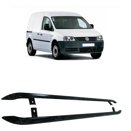 Trapezoid Side Bars in Gloss Black For VW Caddy SWB 2004-2020