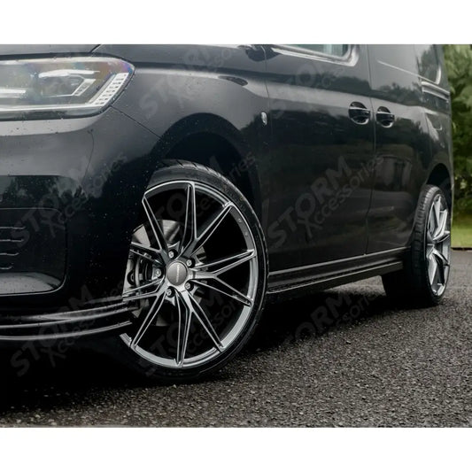 Trapezoid Side Bars in Gloss Black For VW Caddy SWB 2021 On