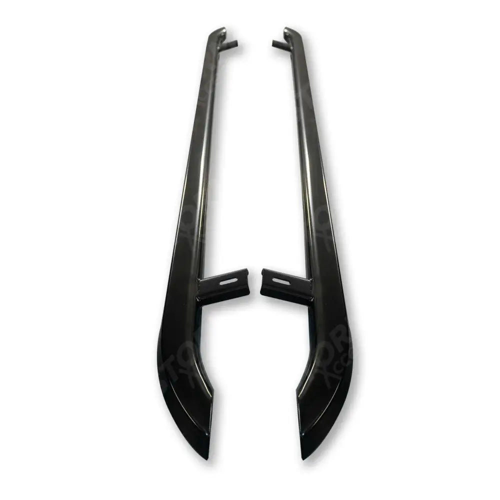Trapezoid Side Bars In Gloss Black For Vw Transporter T5 & T6 Lwb 2003-2023