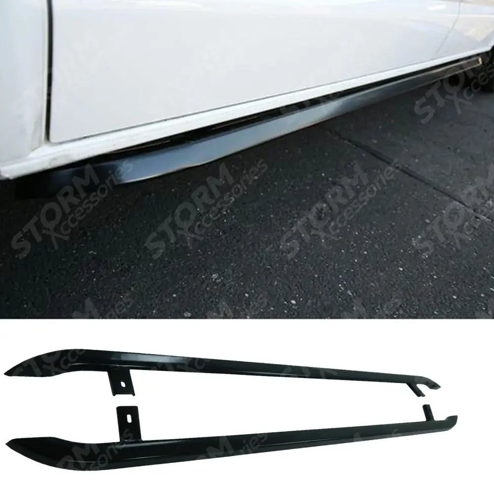 Trapezoid Side Bars In Gloss Black For Vw Transporter T5 & T6 Lwb 2003-2023