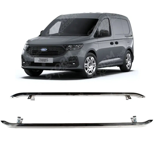 Trapezoid Side Bars in Stainless Steel For Ford Transit Connect SWB 2024 On