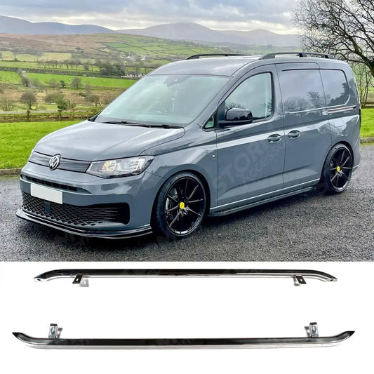 Trapezoid Side Bars In Stainless Steel For VW Caddy SWB 2021 On