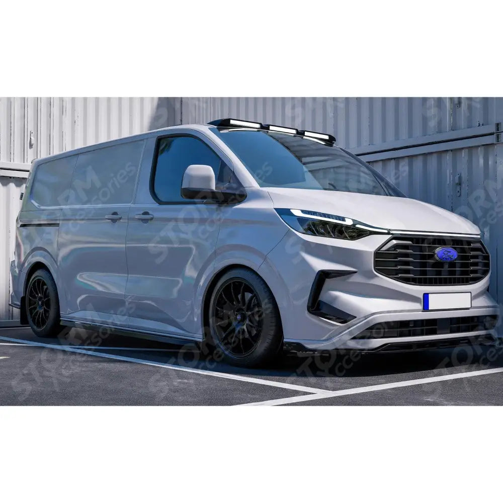 Trapezoid Side Bars SWB In Gloss Black For Ford Transit Custom MK2 2024 on
