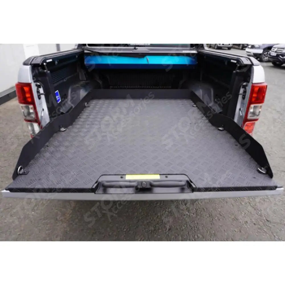 Universal Heavy Duty Load Bed Metal Sliding Tray For Double Cab Pick Ups - In Black