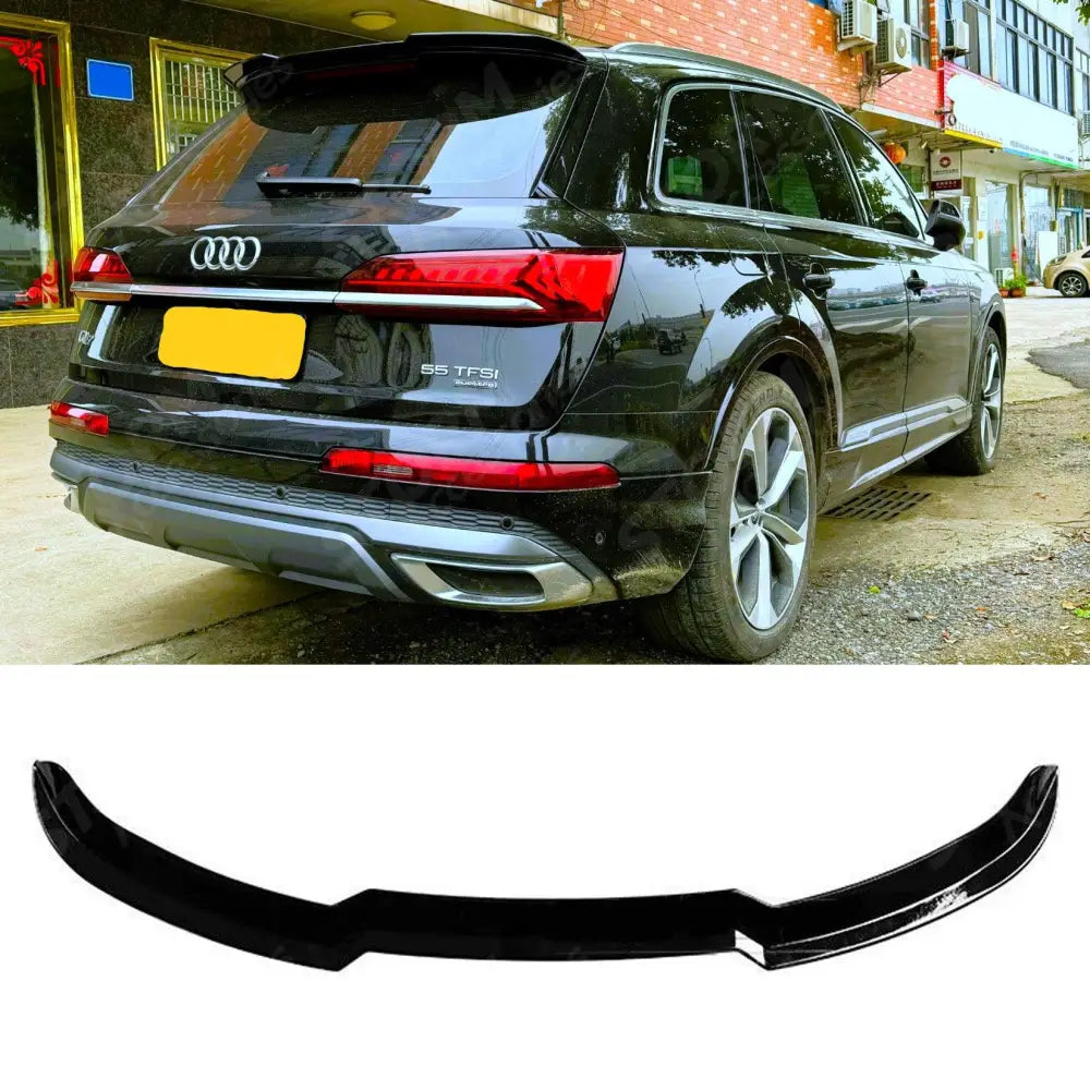 Upper Rear Spoiler In Gloss Black For Audi Q7 S-line 2016+
