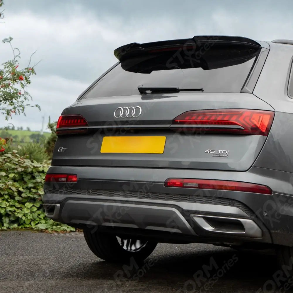 Upper Rear Spoiler In Gloss Black For Audi Q7 S-line 2016+