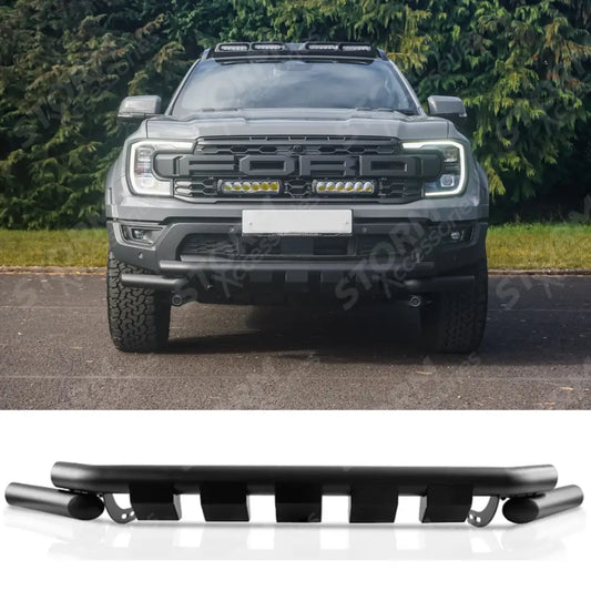 V2 Black Powder Coat Front Spoiler Bar For Ford Ranger Raptor 2023 On