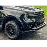 V2 Black Powder Coat Front Spoiler Bar For Ford Ranger T9 2023 On Double Deck