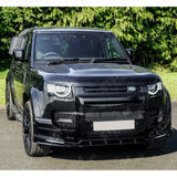 V2 Front Bumper Splitter With Led's In Gloss Black For Land Rover Defender L663 2020 On