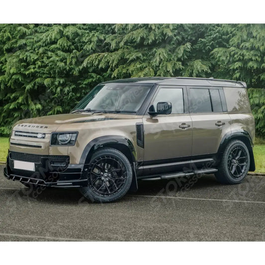 V2 Front Bumper Splitter With Led's In Gloss Black For Land Rover Defender L663 2020 On