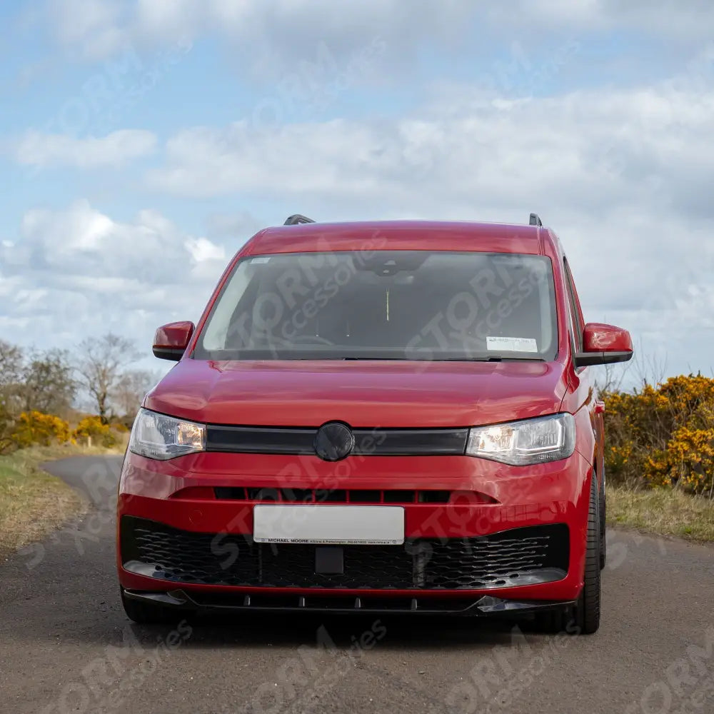 V2 Front Splitter Gloss Black For Vw Caddy 2021 On