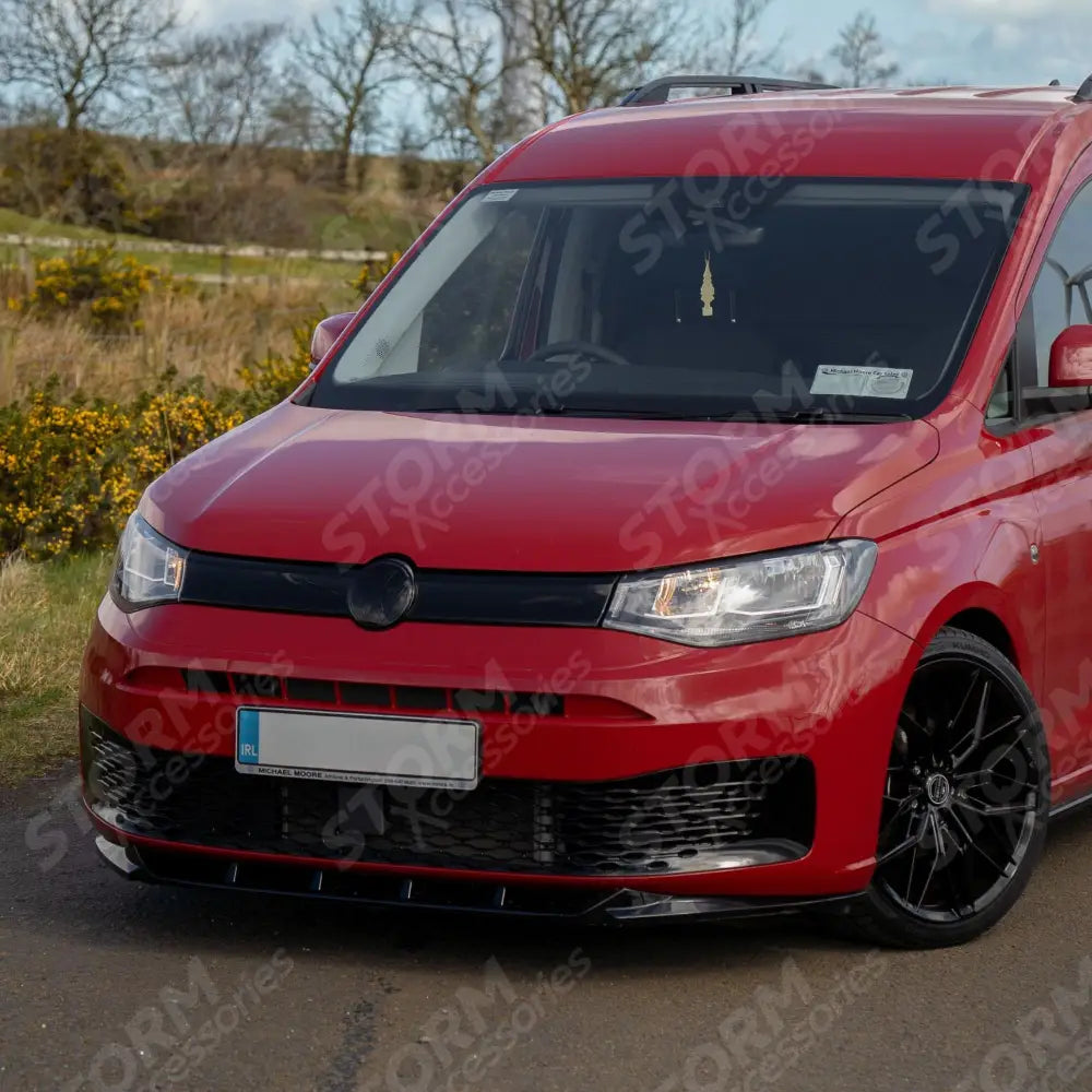 V2 Front Splitter Gloss Black For Vw Caddy 2021 On