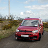 V2 Front Splitter Gloss Black For Vw Caddy 2021 On
