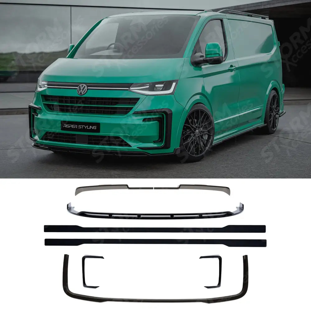 V2 Premium Aero Kit In Gloss Black For Volkswagen Transporter T7 LWB 2025 on