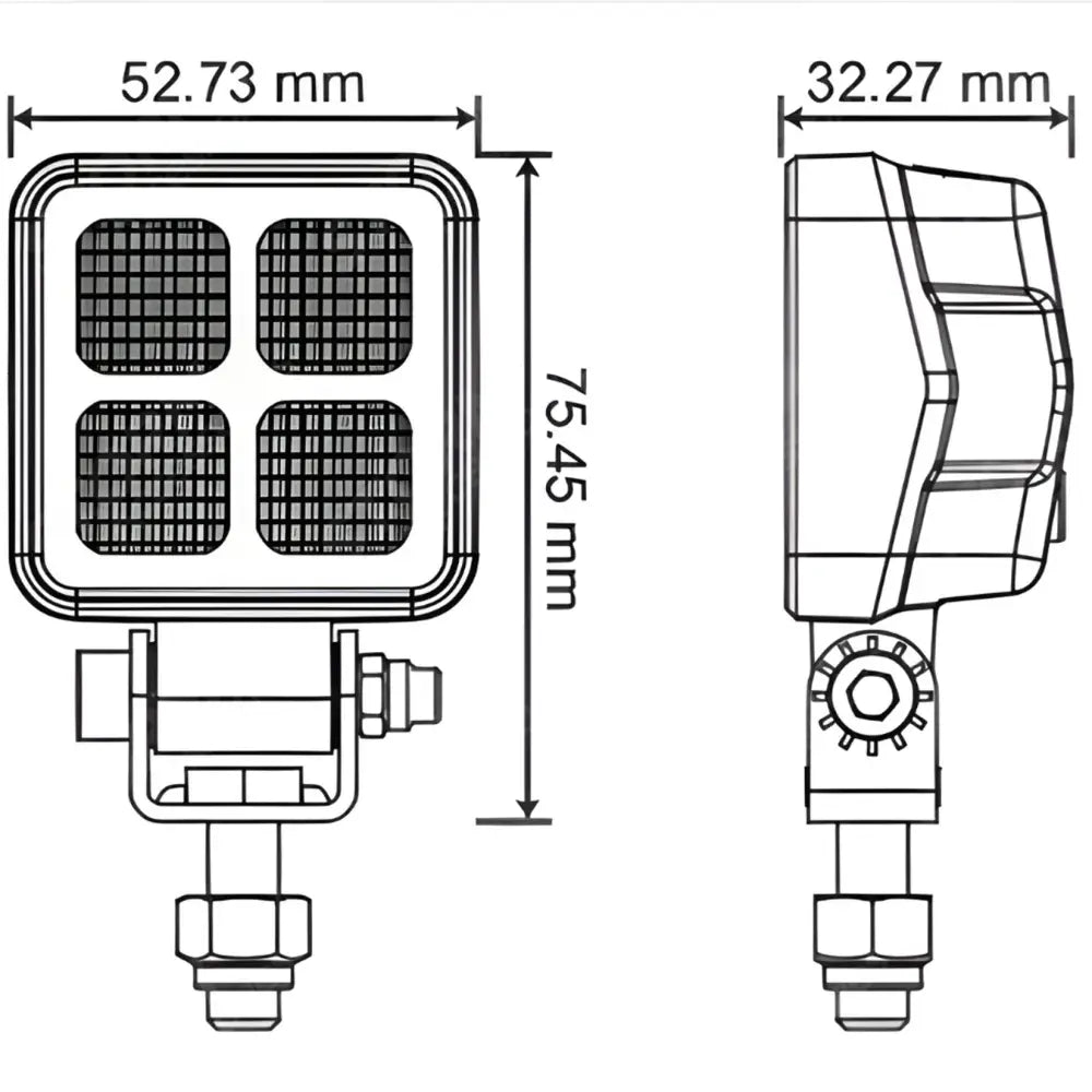 Van Master 1200 Lumens Square IP69K R23 Reversing Work Light