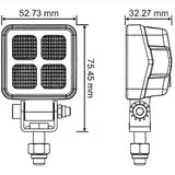 Van Master 1200 Lumens Square IP69K R23 Reversing Work Light