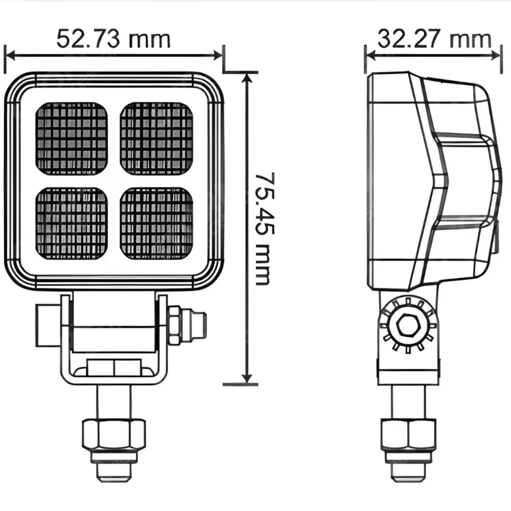 Van Master 1200 Lumens Square IP69K R23 Reversing Work Light