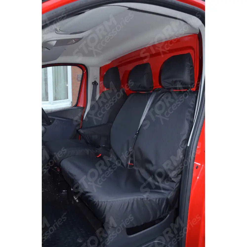Vauxhall Vivaro 2014-2019 Base Model Driver And Front Double Passenger Seat Covers - Black