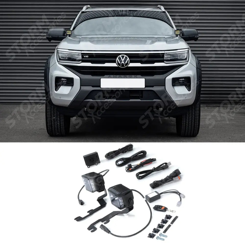 Volkswagen Amarok 2023+ Stealth LED Twin 4" Dark Force Bonnet Kit - 16,800 Lumens