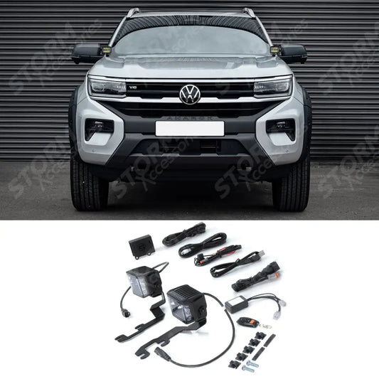 Volkswagen Amarok 2023+ Stealth LED Twin 4" Dark Force Bonnet Kit - 16,800 Lumens