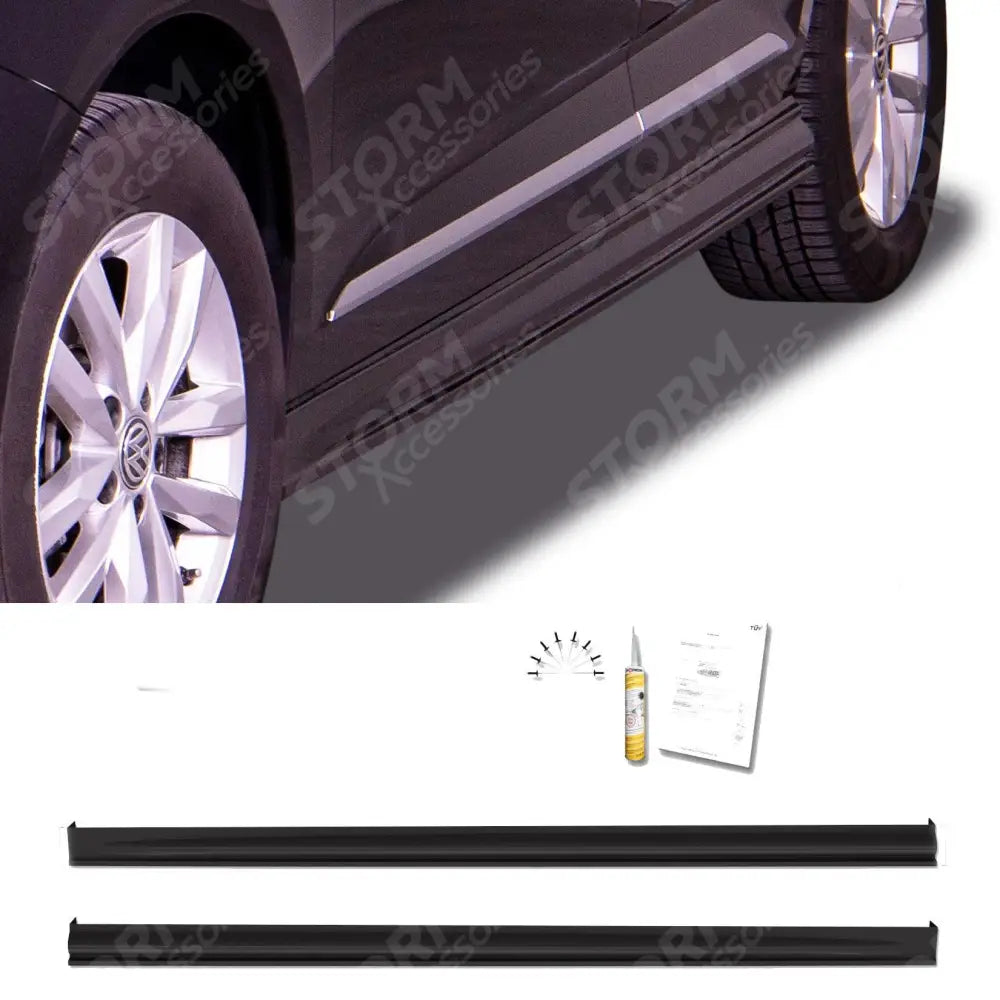 Volkswagen Caddy 2020 On - Side Skirt Splitters "Edition" - In Unpainted Black