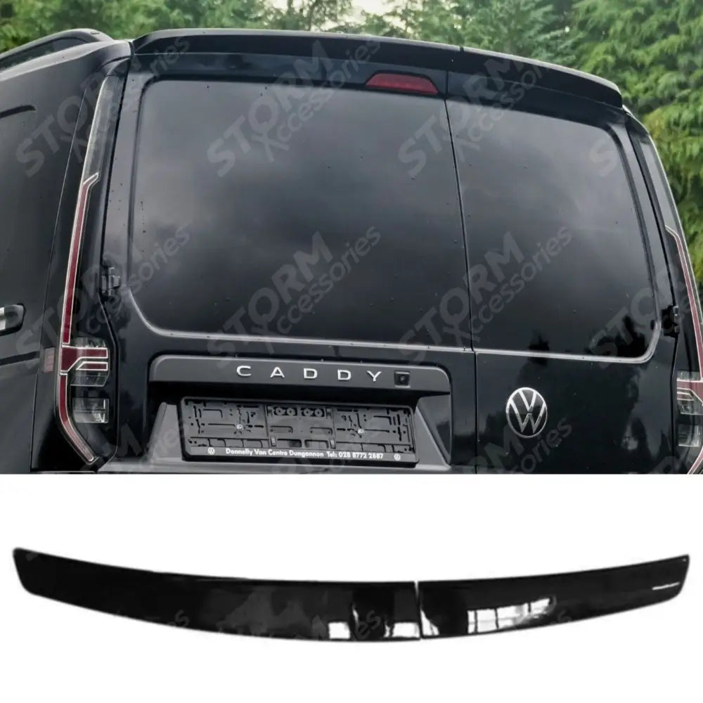 Volkswagen Caddy Mk5 2021+ Rear Spoiler Barn Door In Gloss Black