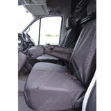 Volkswagen Crafter 2017 On Driver And Front Double Passenger Seat Covers - Folding - Black