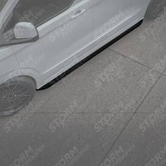 Volkswagen Transporter LWB T7 2025 on Trapezoid Side Bars In Gloss Black